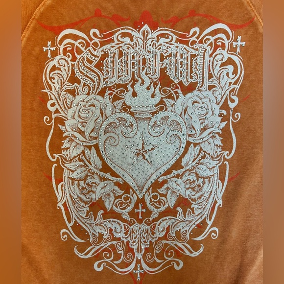 Sinful by affliction orange tshirt NWOT - Picture 2 of 5